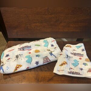 Little Hometown Swaddle and Bib Set for NEW JERSEY